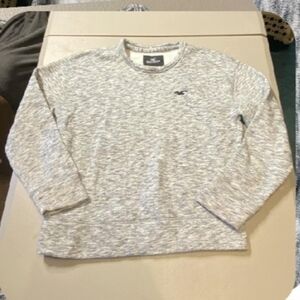 Hollister Heathered Gray Sweatshit Women's XS Crew Neck Casual Fall Winter EUC